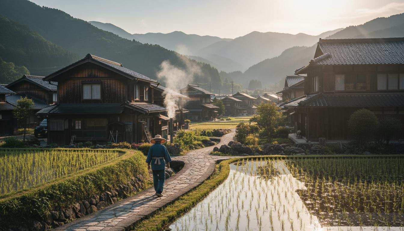 Morning in a Japanese village